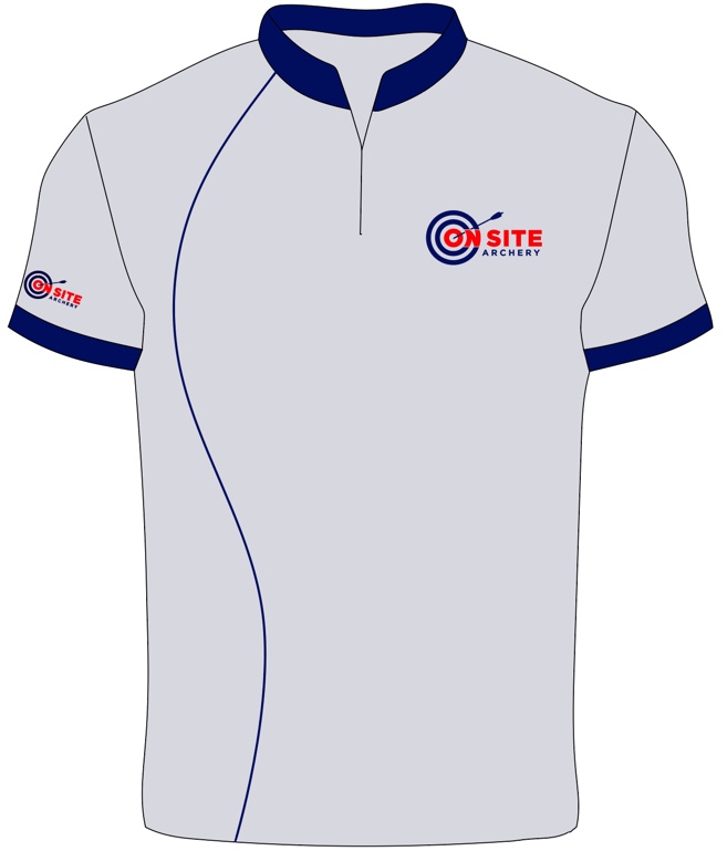 Front view of an outdoor On Site Archery tournament jersey.