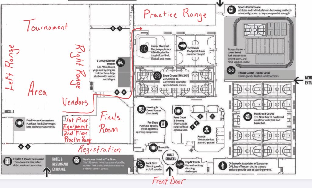 The Lancaster Archery Classic map.