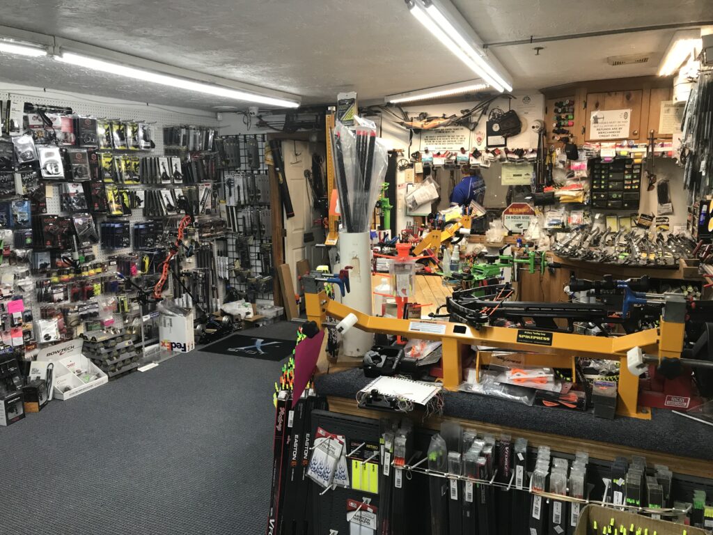 The back half of the pro shop at XSpot Archery.